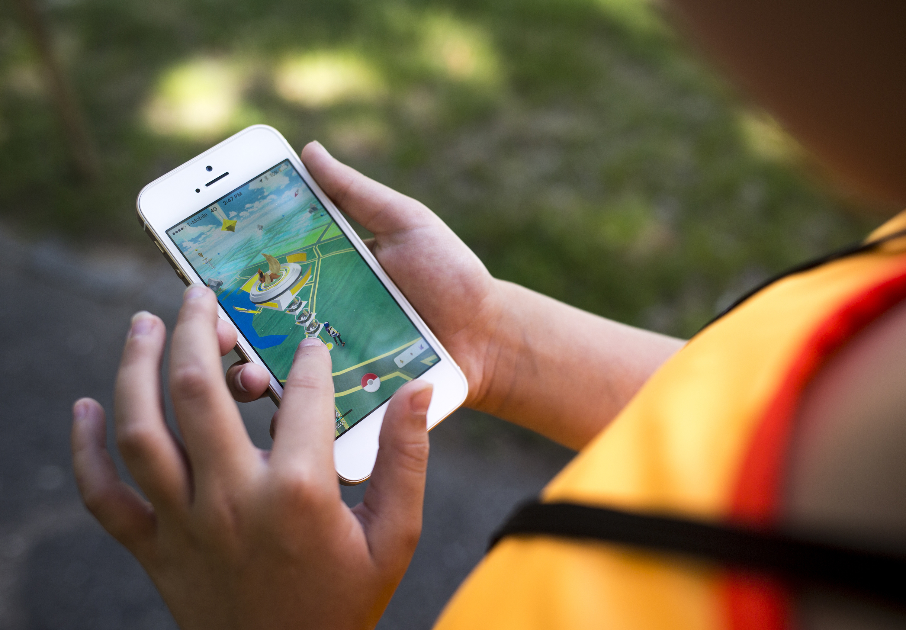 'Pokemon Go' players walk dogs as they hunt digital monsters